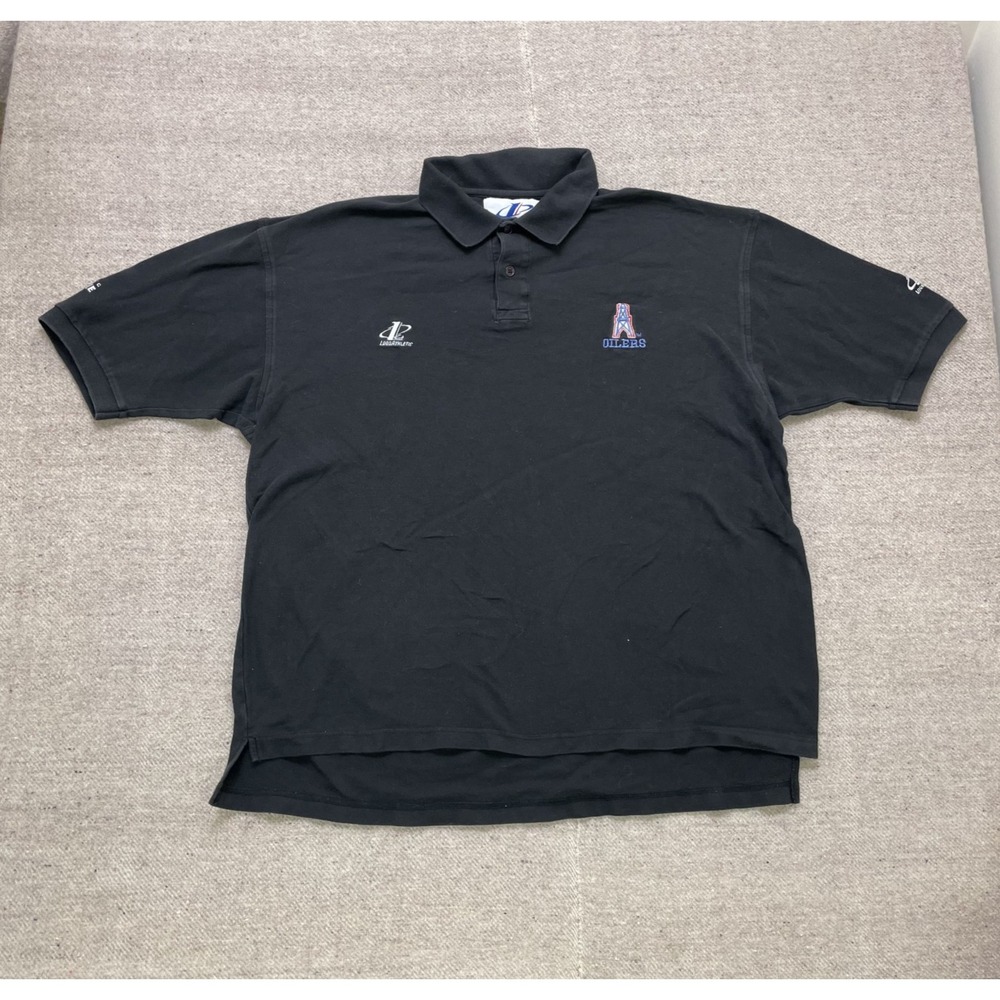Vintage black Houston Oilers polo shirt mens XXL Black 1990s NFL